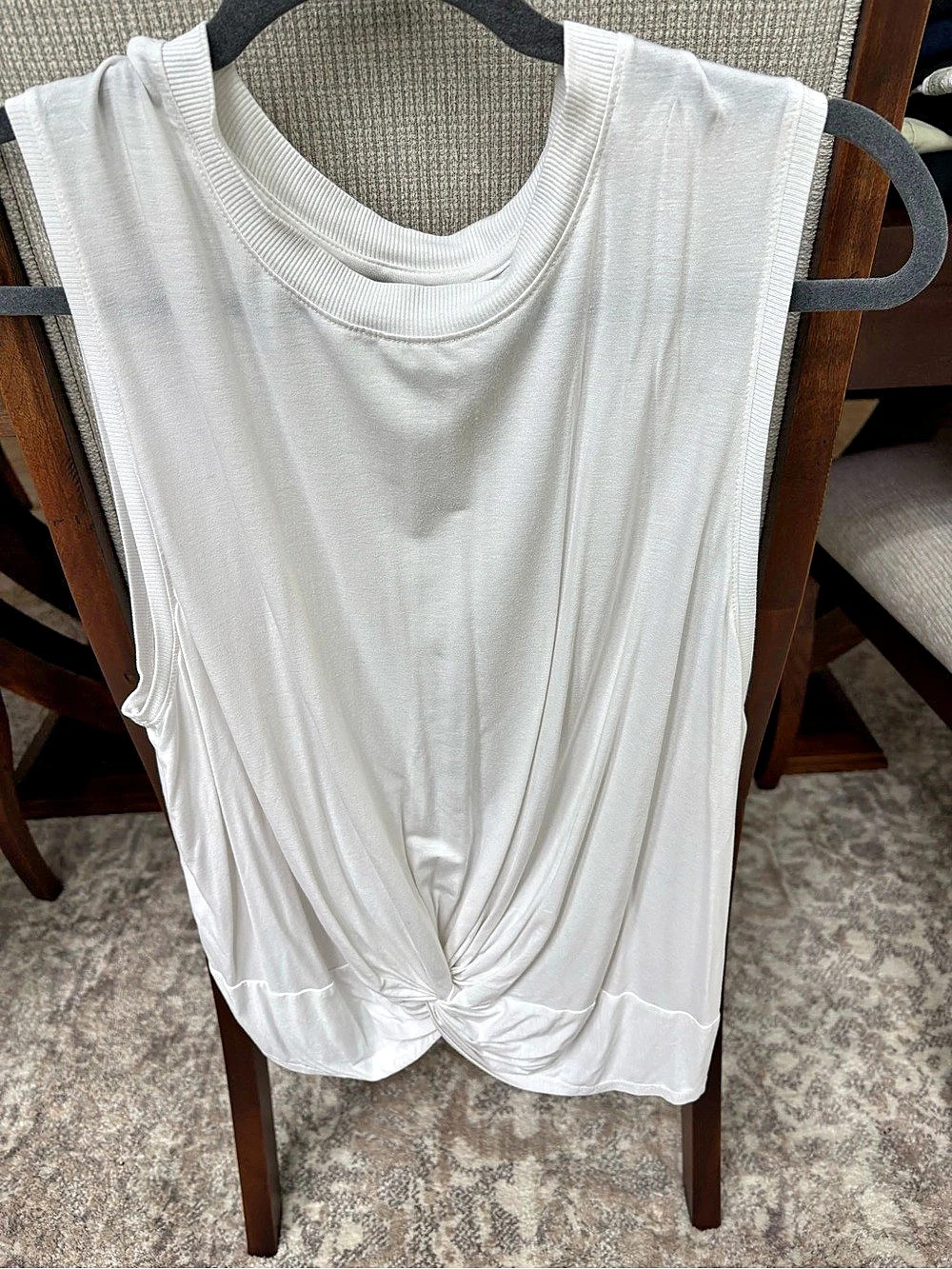 zella Ruched White Tank Top Like New